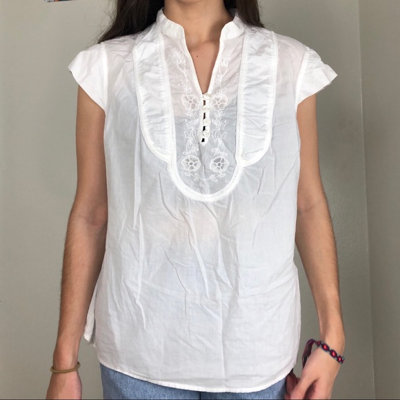 SOLD💸 WHITE COTTON PRARIE BLOUSE - Picture 4 of 6